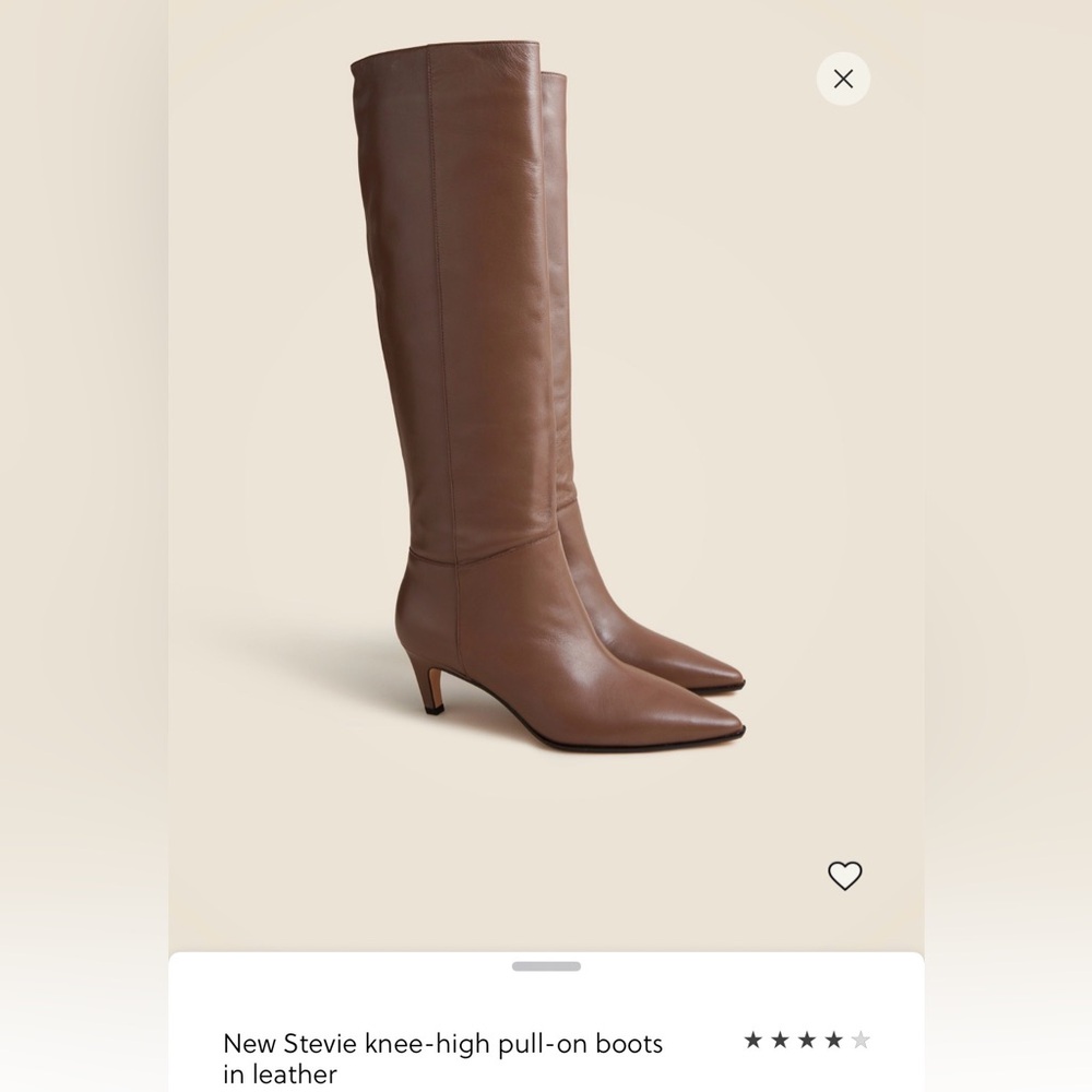 J. Crew New Stevie knee-high pull-on boots in leather